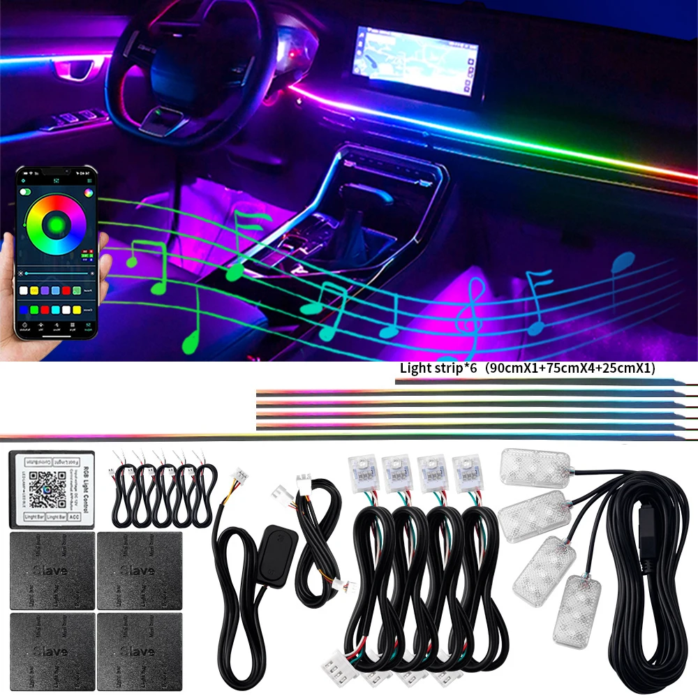 18-in-1 RGB Auto Innenraum LED Beleuchtung – Ambient Neon Light Set