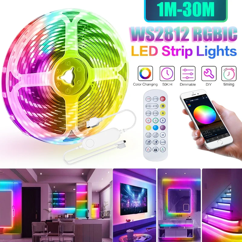 Smart RGBIC LED Strip – App Steuerung & Musikmodus – Bild 7