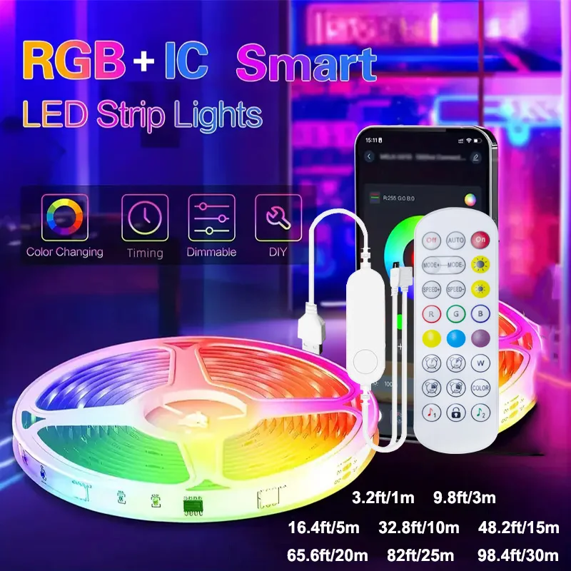 Smart RGBIC LED Strip – App Steuerung & Musikmodus